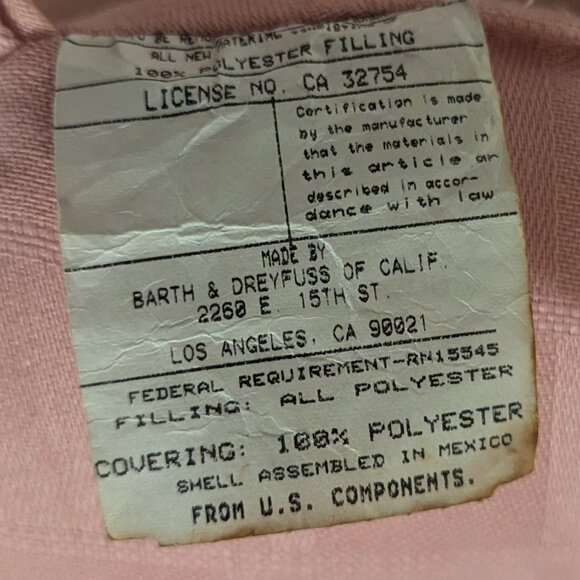 Vintage Barth and Dreyfuss Pink Checker Pattern Chair Cushion Fundraiser Item - Picture 5 of 12